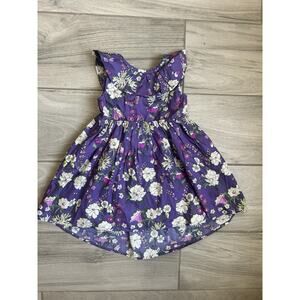 Tea Collection Purple Floral Kids Dress